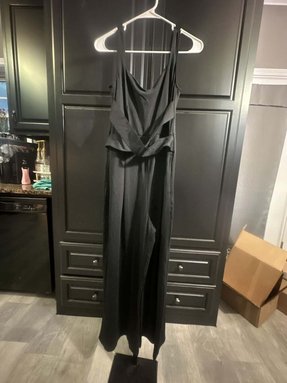 Halara U-Back Sleeveless Casual Jumpsuit with Pockets in Black#1072